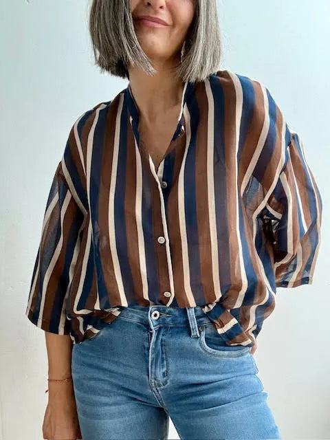 Camisa Rayas Seda