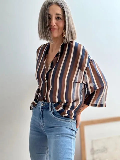 Camisa Rayas Seda