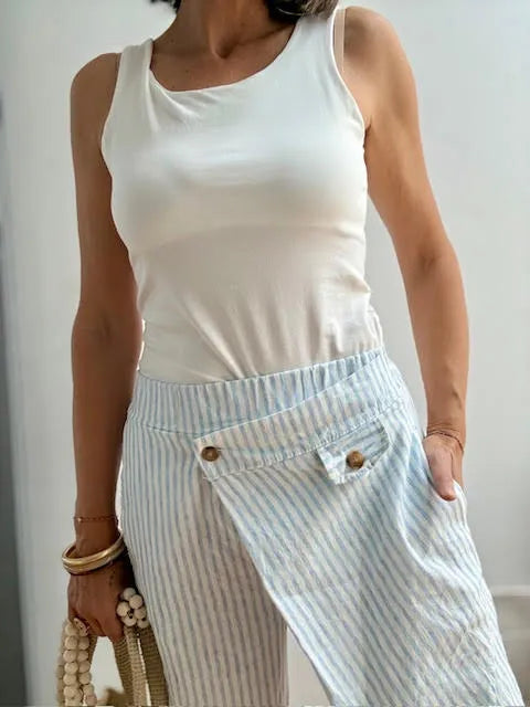 Pantalones Cruzado Celeste