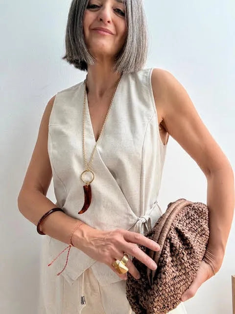 Chaleco Lino Cruzado Ribera