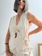 Chaleco Lino Cruzado Ribera