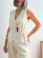 Chaleco Lino Cruzado Ribera