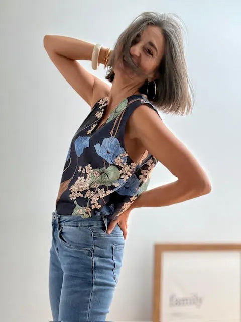 Top Sin Mangas Floral