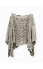 Poncho Chal Tejido Calado Taupe