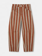 Pantalones Rayados Terracota y Beige