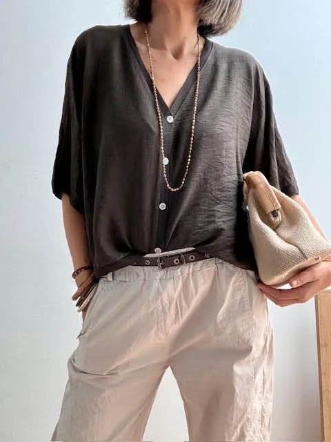 Rebeca Oversize de Botones Marrón