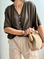Rebeca Oversize de Botones Marrón