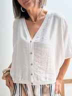 Rebeca Oversize de Botones Blanco