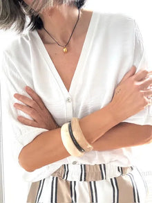 Rebeca Oversize de Botones Blanco