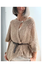 Poncho Chal Tejido Calado Taupe