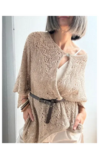 Poncho Chal Tejido Calado Taupe