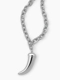 Collar Cadena Plateada & Cuerno