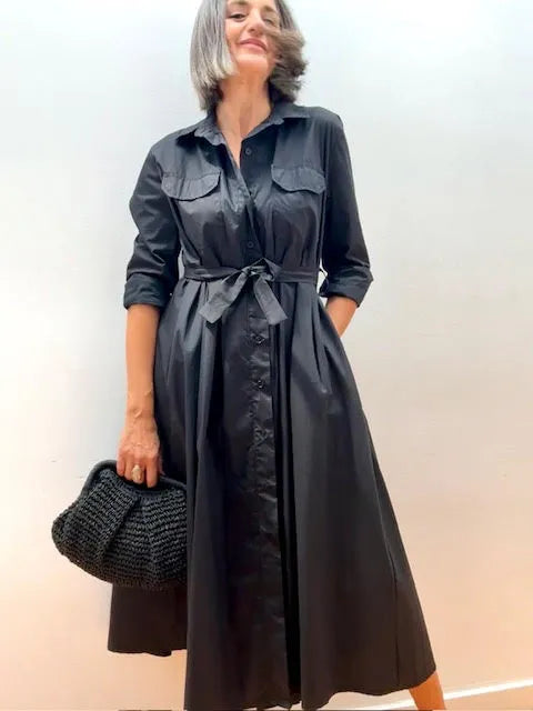 Vestido Camisero Negro