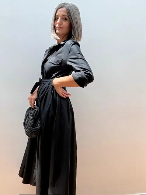 Vestido Camisero Negro