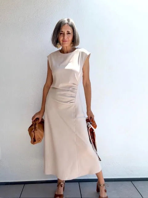 Vestido Elena Beige