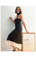 Vestido Midi Negro Satinado