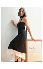 Vestido Midi Negro Satinado