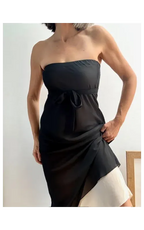 Vestido Midi Negro Satinado