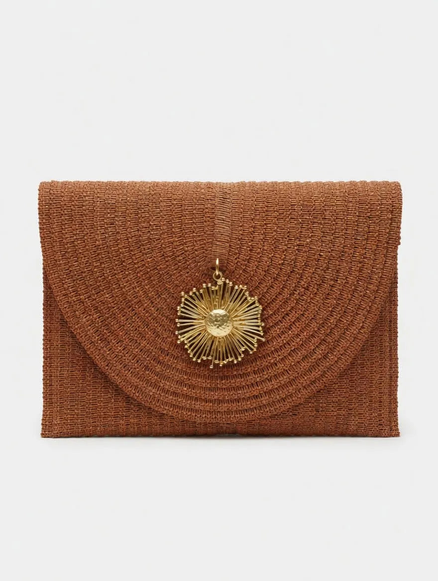 Bolso Cartera Tejido con Adorno Dorado Mate Caldera
