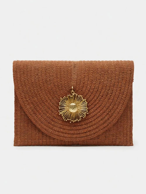 Bolso Cartera Tejido con Adorno Dorado Mate Caldera