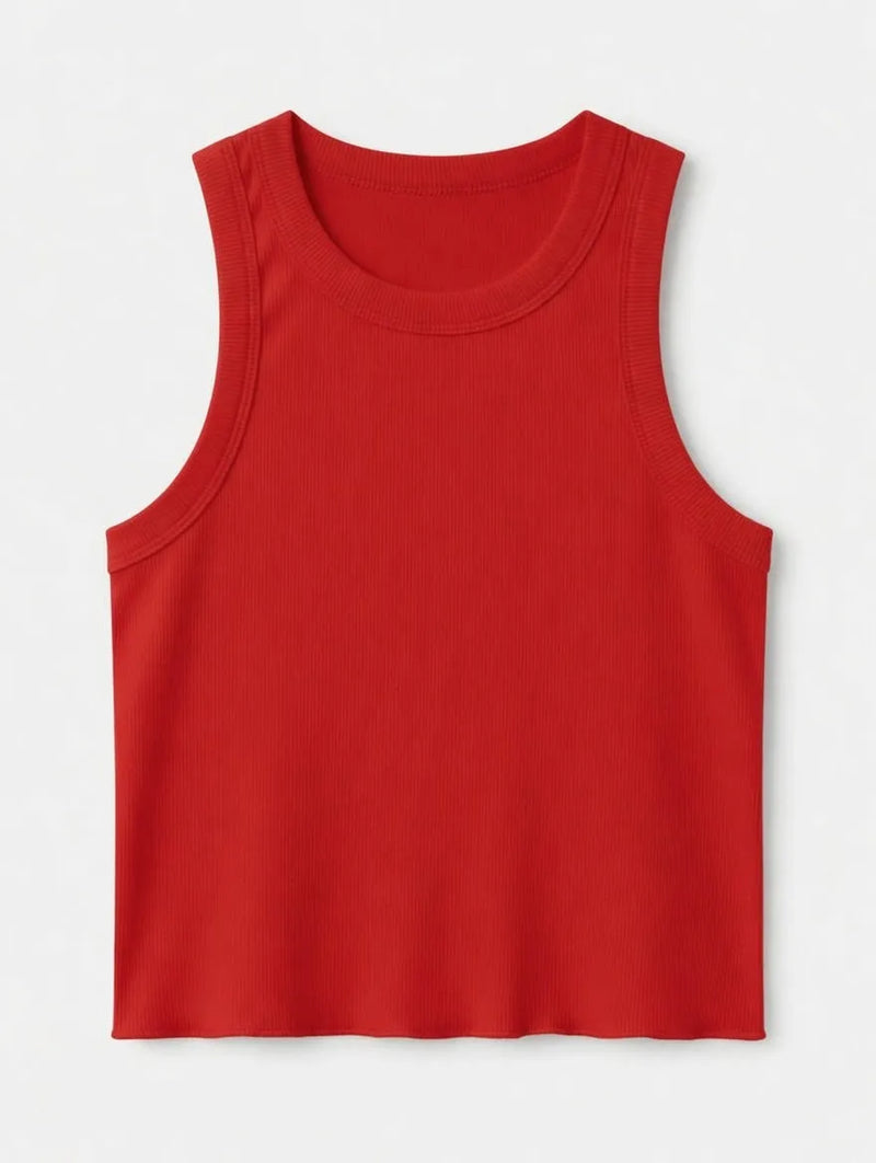 Top Canalé Fino Rojo