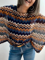 Jersey Poncho Tejido Zigzag Multicolor