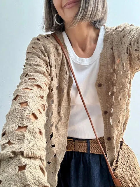 Chaqueta Calada con Flores