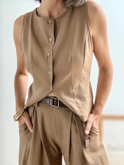 Chaleco Cecilia Camel