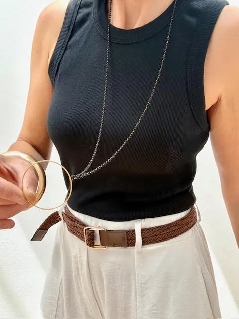 Collar Rosario Aro Negro