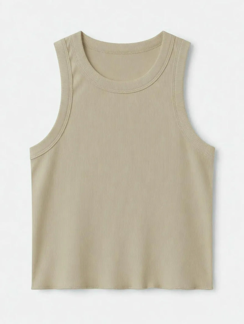 Top Canalé Fino Beige