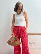 Pantalones Bandana Rojos Wide Leg