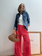 Pantalones Bandana Rojos Wide Leg