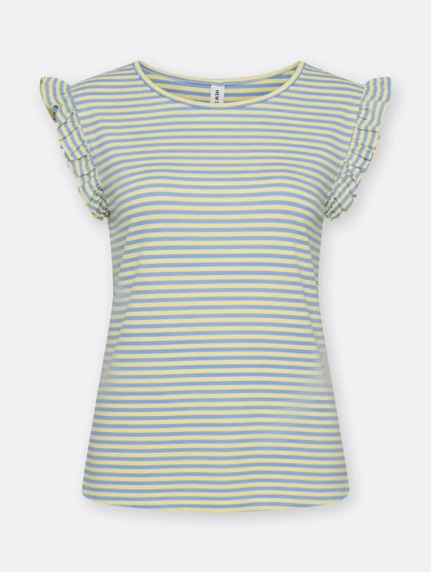 Camiseta Rayada con Volantes C/L