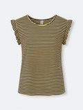 Camiseta Rayada con Volantes A/M