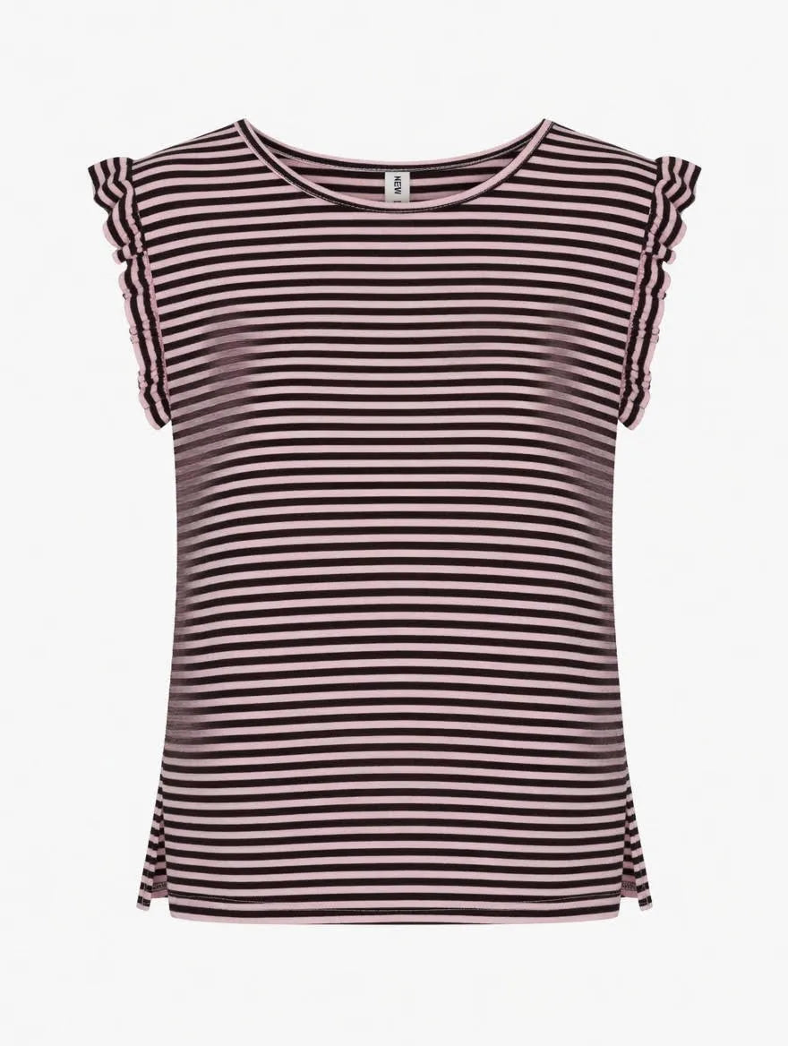Camiseta Rayada con Volantes R/M