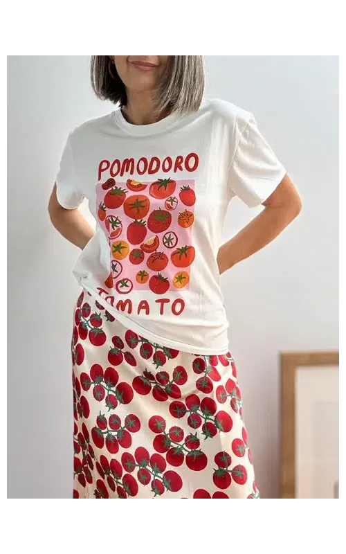 Falda Satinada Tomates