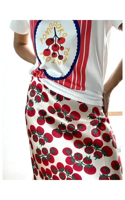 Falda Satinada Tomates