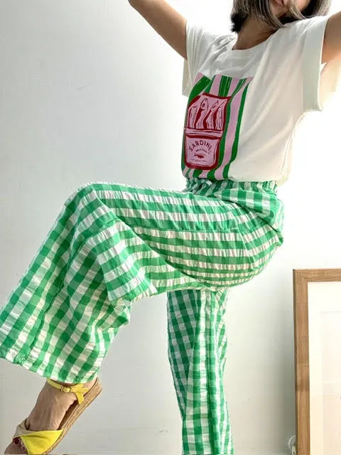 Pantalón Cuadro Verde