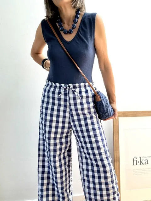 Pantalón Cuadro Marino