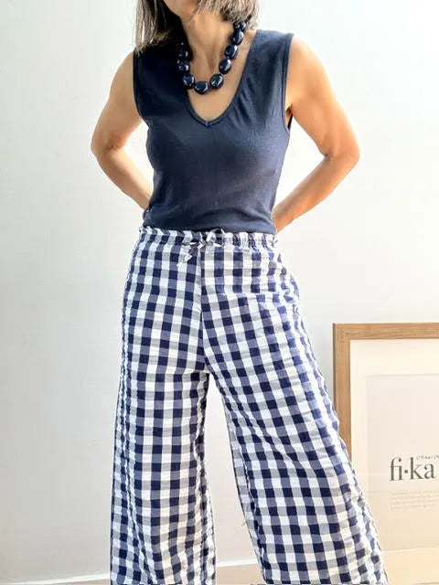 Pantalón Cuadro Marino