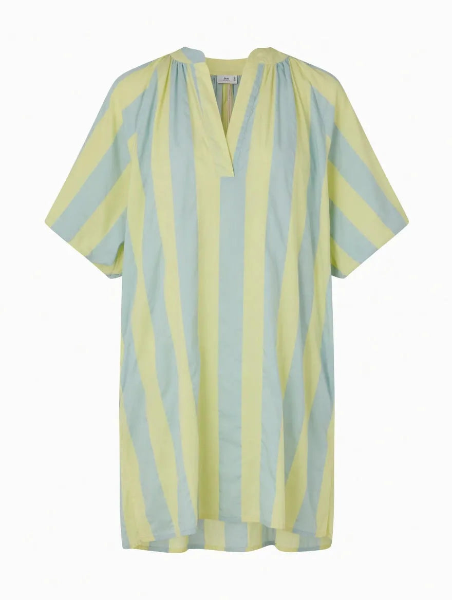 Vestido Rayada Amarilla y Azul