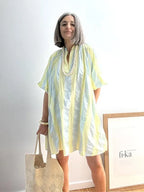 Vestido Rayada Amarilla y Azul