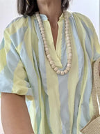 Vestido Rayada Amarilla y Azul