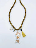 Collar Bola Madera Pez