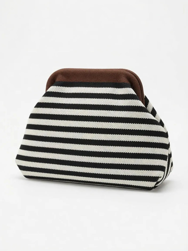 Clutch Rayas Negra