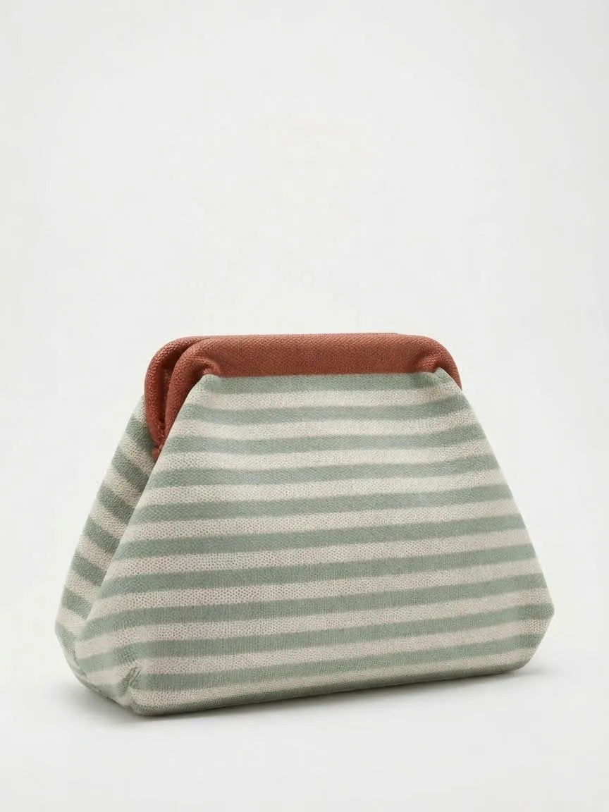 Clutch Rayas Kaki