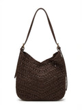 Bolso Hobo Croché Marrón  con Asa de Hombro Regulable