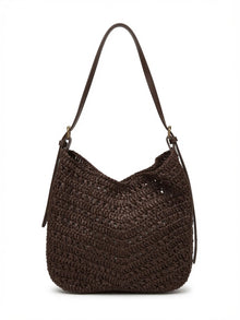 Bolso Hobo Croché Marrón  con Asa de Hombro Regulable