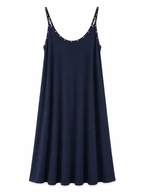 Vestido Tachas Marino