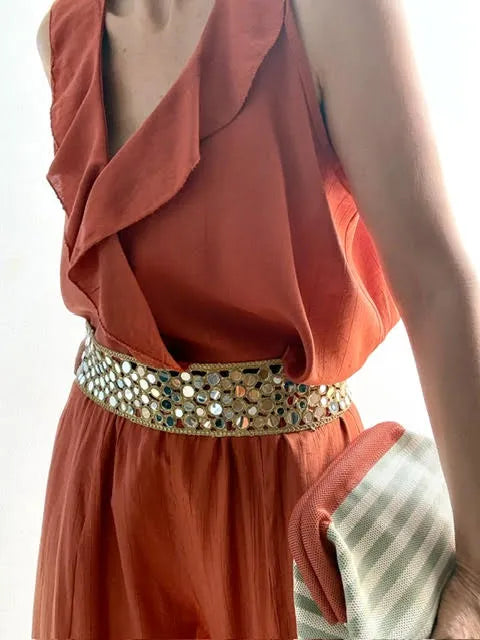 Clutch Rayas Kaki